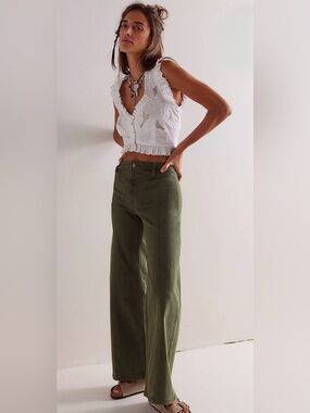We The Free Libre Wide Leg Jeans in Thyme size 30